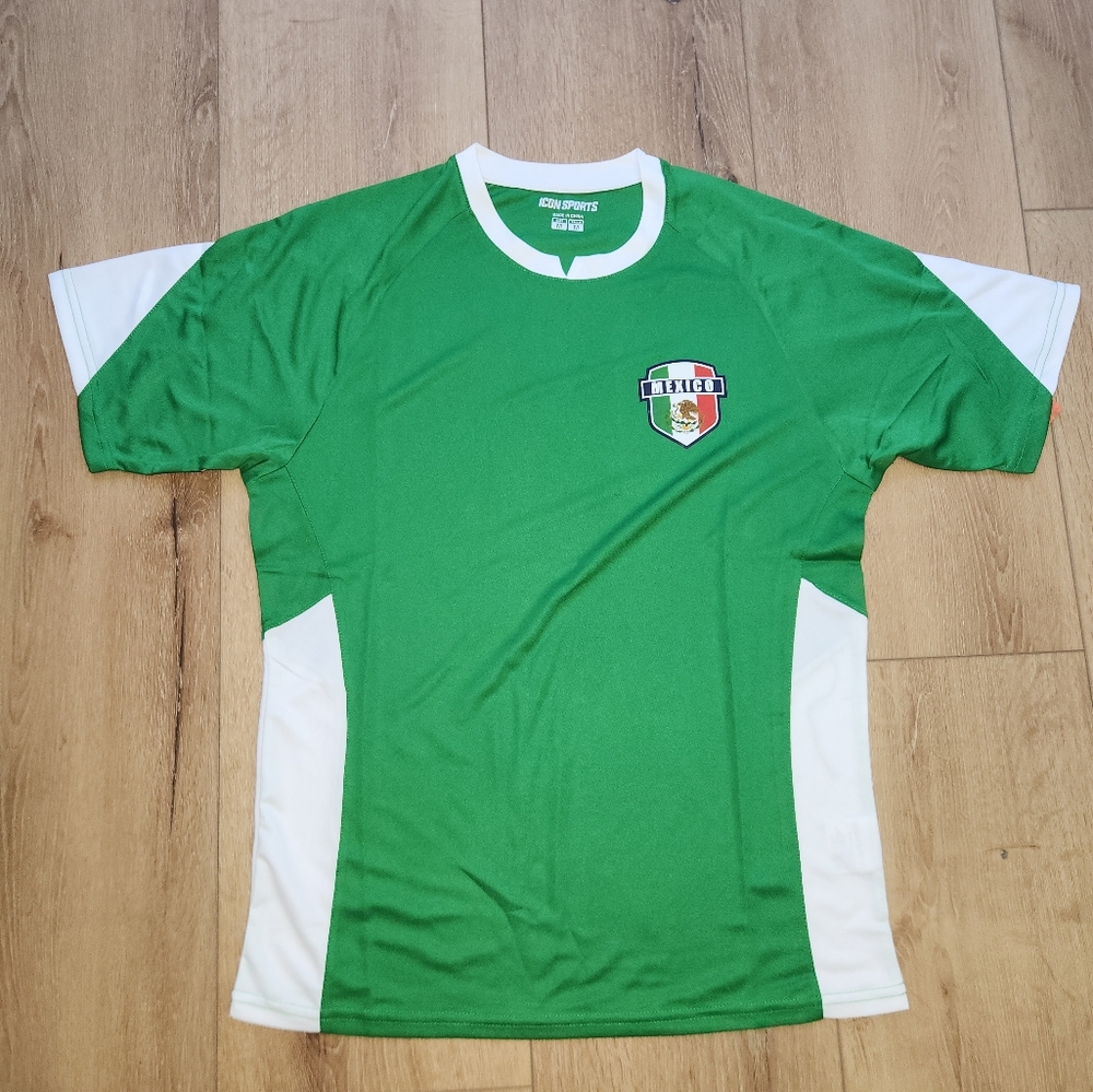 Icon Sports Shirt Men's Large Green Soccer Jersey Mexico National Soccer…